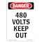 Signmission Safety Sign, OSHA Danger, 24" Height, 480 Volts Keep Out, Portrait OS-DS-D-1824-V-1954 - alternate 1